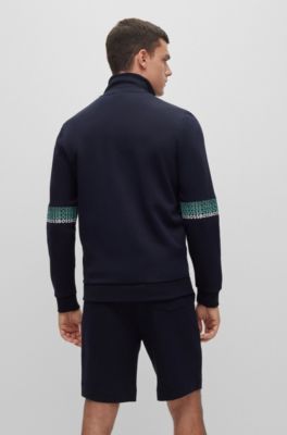 BOSS - Regular-fit zip-up sweatshirt with multi-colored logos 