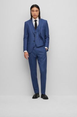 BOSS - Three-piece slim-fit suit in a wool blend