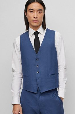 BOSS - Three-piece slim-fit suit in a wool blend