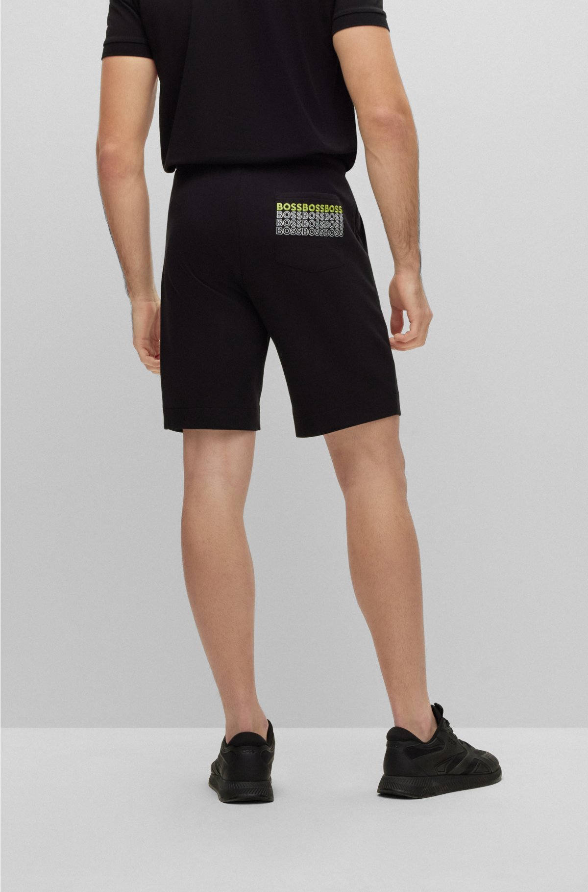 BOSS - Regular-fit shorts with logos multi-colored