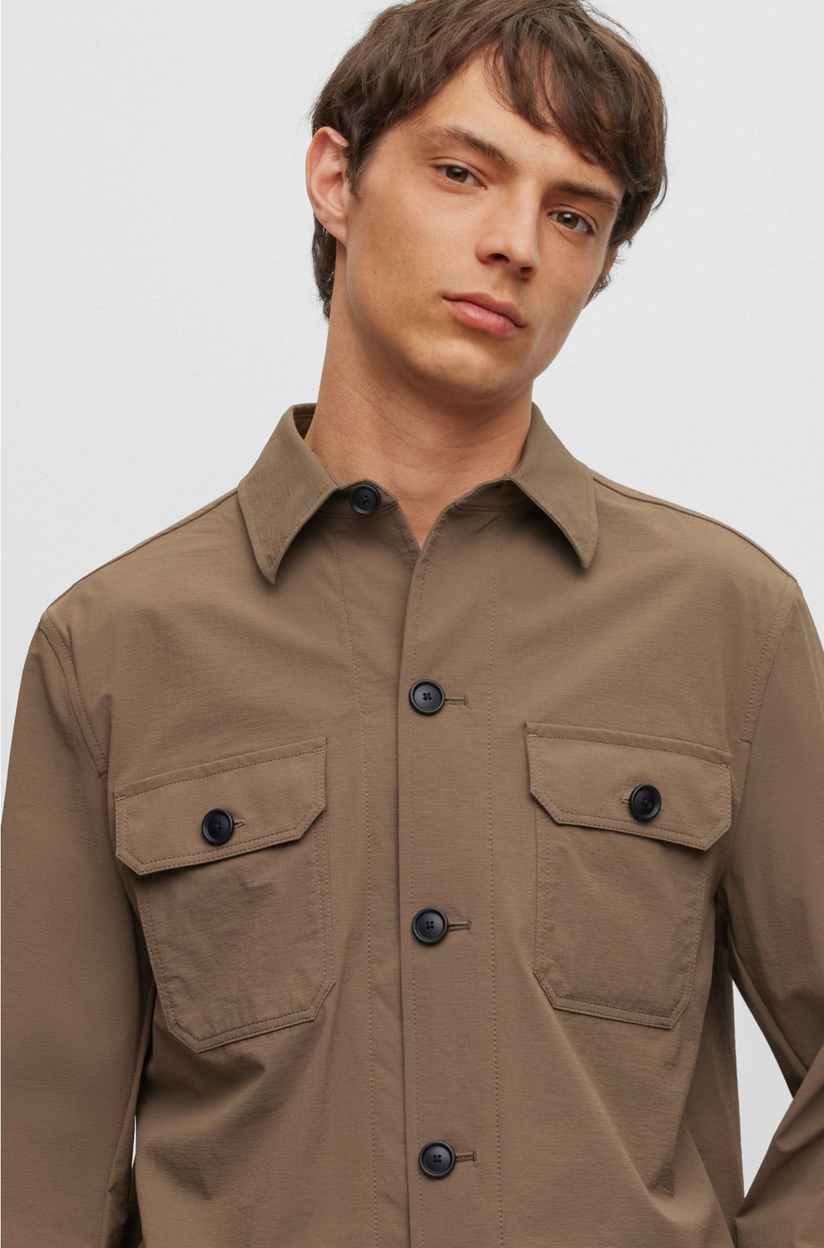 BOSS - Relaxed-fit jacket in water-repellent performance-stretch 