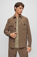Relaxed-fit jacket in water-repellent performance-stretch fabric, Light Green