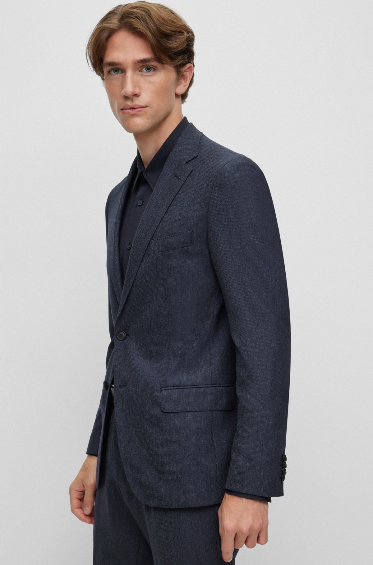 BOSS - Slim-fit suit in a performance-stretch wool blend