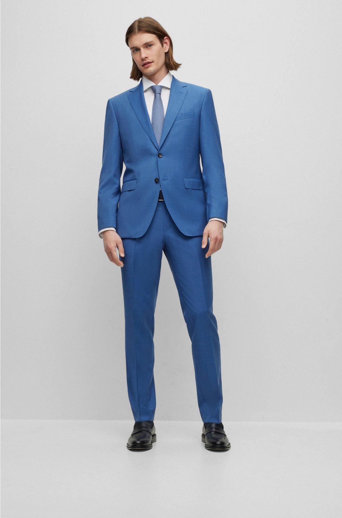 BOSS - Regular-fit suit in virgin wool with full lining