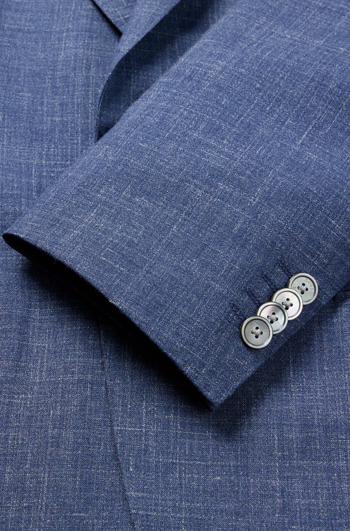 BOSS - Slim-fit suit in wool, Tussah silk and linen