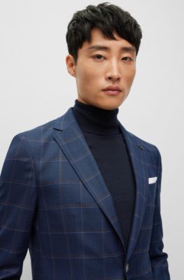 BOSS Slimfit jacket in checked stretch virgin wool