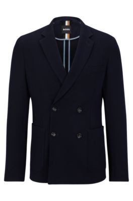 BOSS Double breasted slim fit jacket in a wool blend