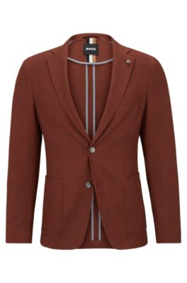 BOSS Micro pattern slim fit jacket in a cotton blend