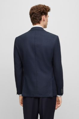 BOSS - Slim-fit jacket in micro-patterned wool and cotton