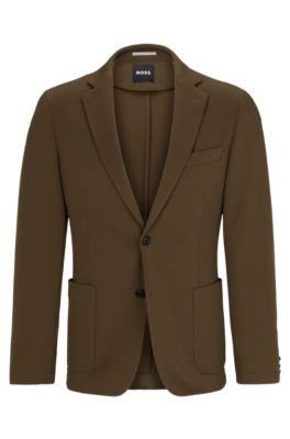 BOSS - Slim-fit jacket in micro-patterned performance-stretch fabric