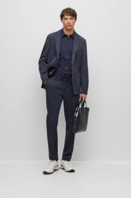 BOSS - Slim-fit jacket in micro-patterned performance-stretch fabric