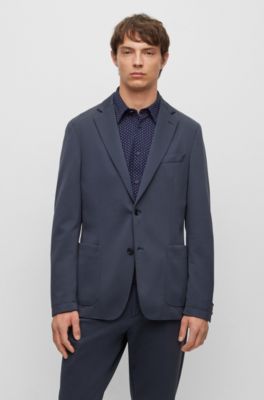 BOSS - Slim-fit jacket in micro-patterned performance-stretch fabric
