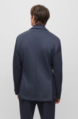 BOSS - Slim-fit jacket in micro-patterned performance-stretch fabric