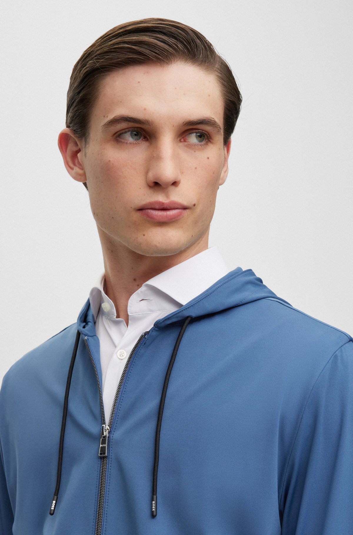 BOSS - Slim-fit jacket in performance-stretch jersey