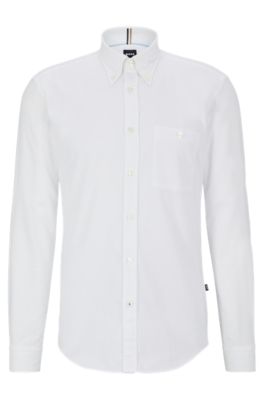 BOSS Slim fit button down shirt in Oxford cotton