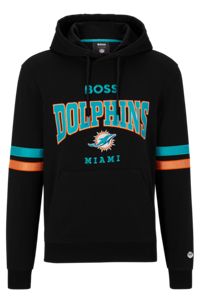Sweat à capuche BOSS x NFL en coton mélangé avec logo du partenariat, Dolphins