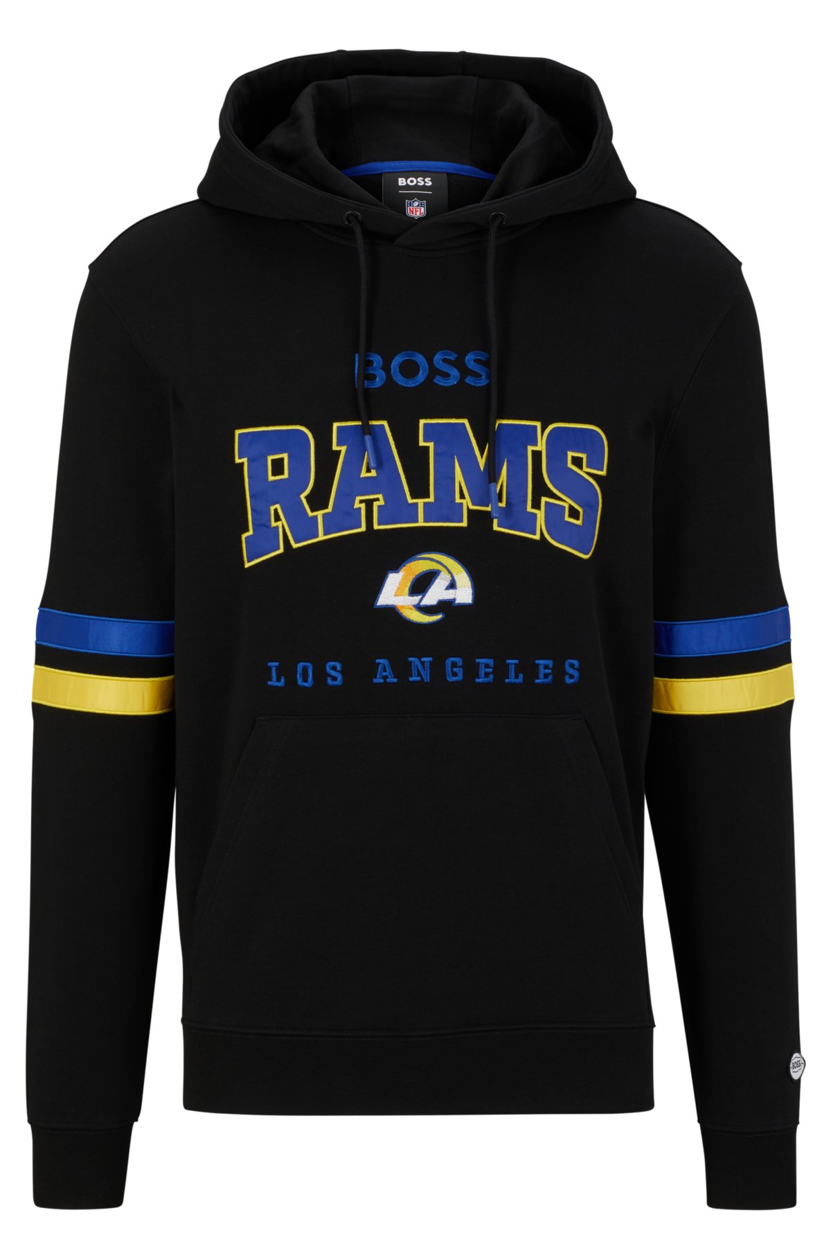 BOSS x NFL cotton-terry hoodie with collaborative branding, Rams