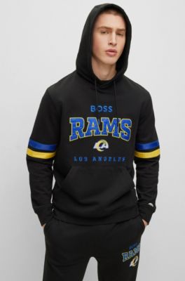 Men's BOSS X NFL Black/Royal Los Angeles Rams Touchdown Pullover