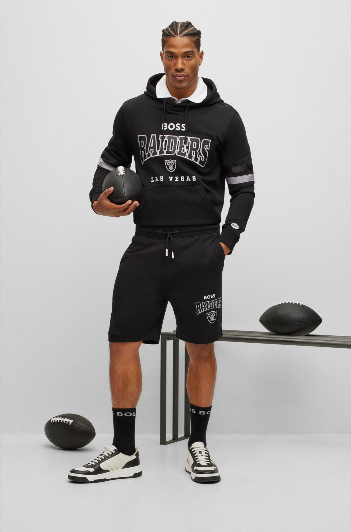 BOSS - BOSS x NFL cotton-terry shorts with collaborative branding
