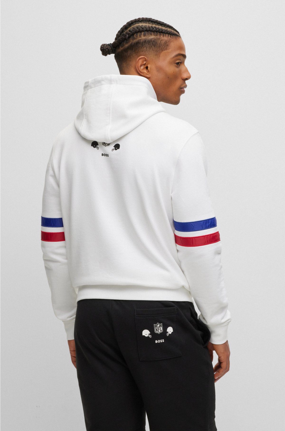 BOSS x NFL cotton-terry hoodie with collaborative branding, Giants