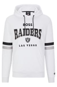 Sweat à capuche BOSS x NFL en coton mélangé avec logo du partenariat, Raiders