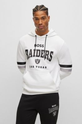 Hugo Boss Boss X Nfl Cotton-terry Hoodie With Collaborative Branding In Raiders