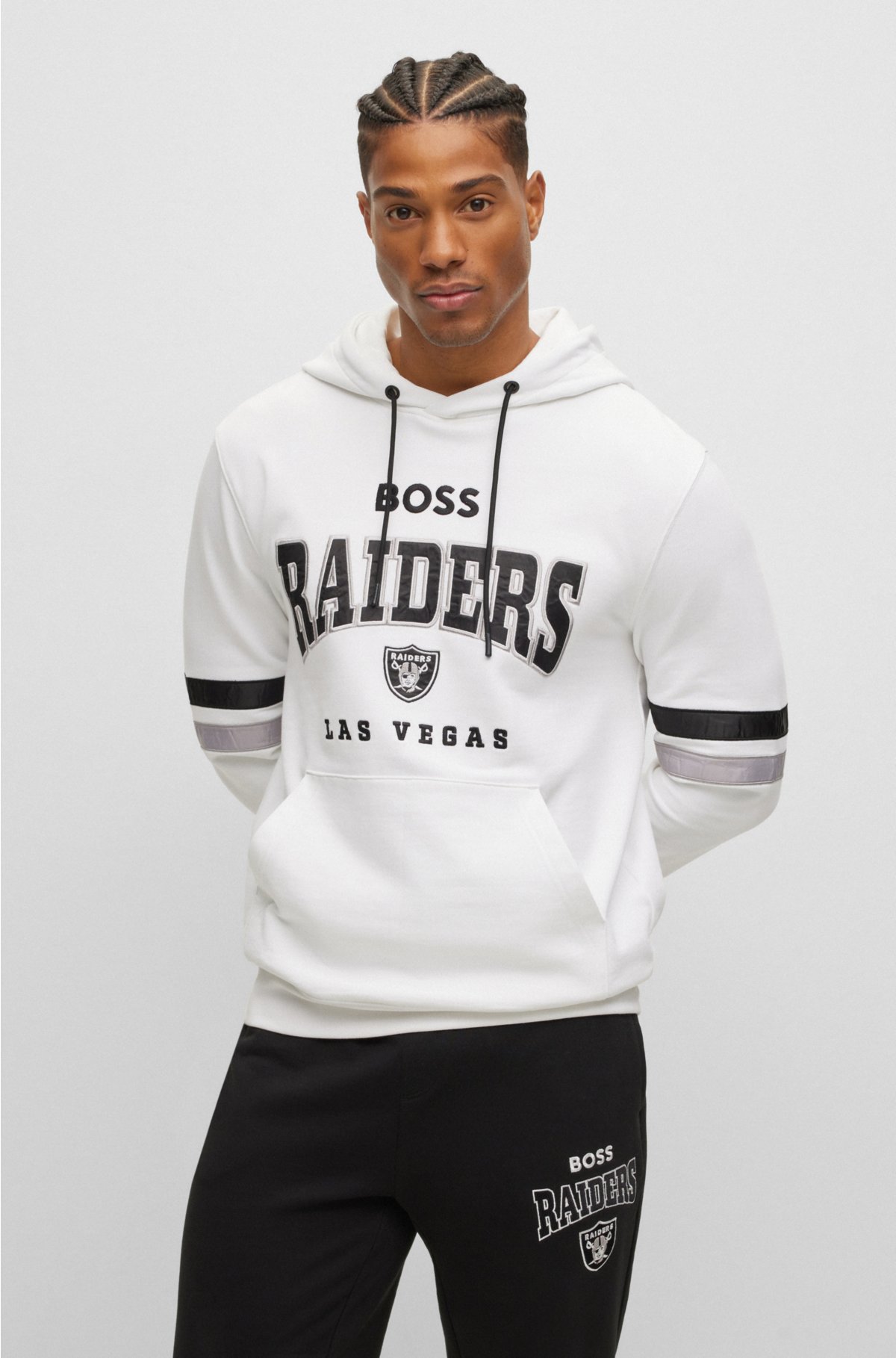 BOSS - cotton-terry hoodie branding collaborative with BOSS NFL x