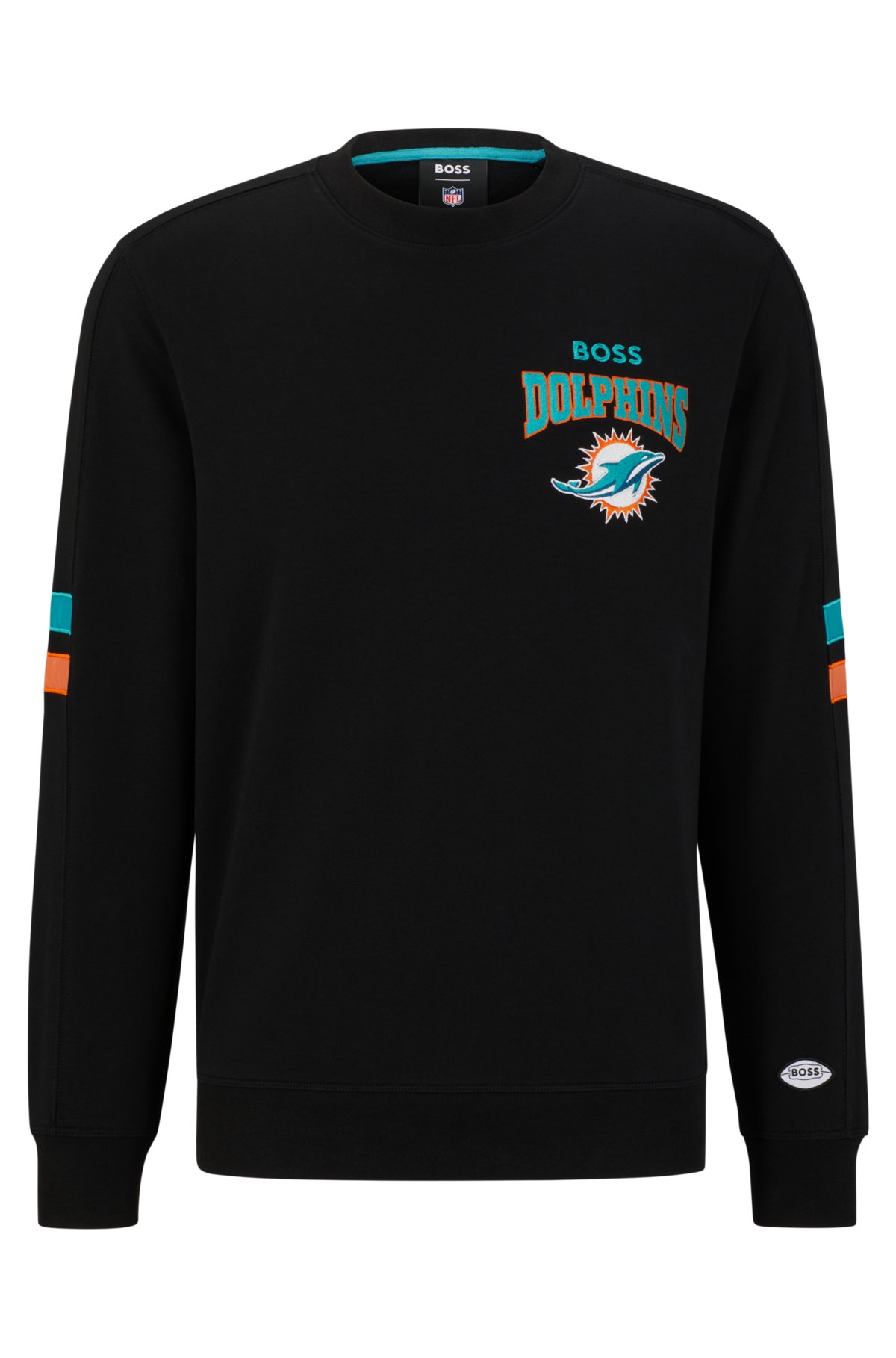 BOSS x NFL cotton-terry sweatshirt with collaborative branding, Dolphins