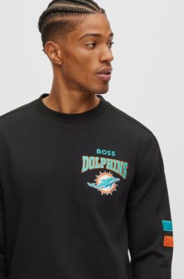 Boss x NFL Cotton-Blend Sweatshirt with Collaborative branding- Dolphins | Men's Tracksuits Size 2XL