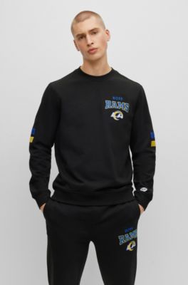 Hugo Boss Boss X Nfl Cotton-terry Sweatshirt With Collaborative Branding In Rams