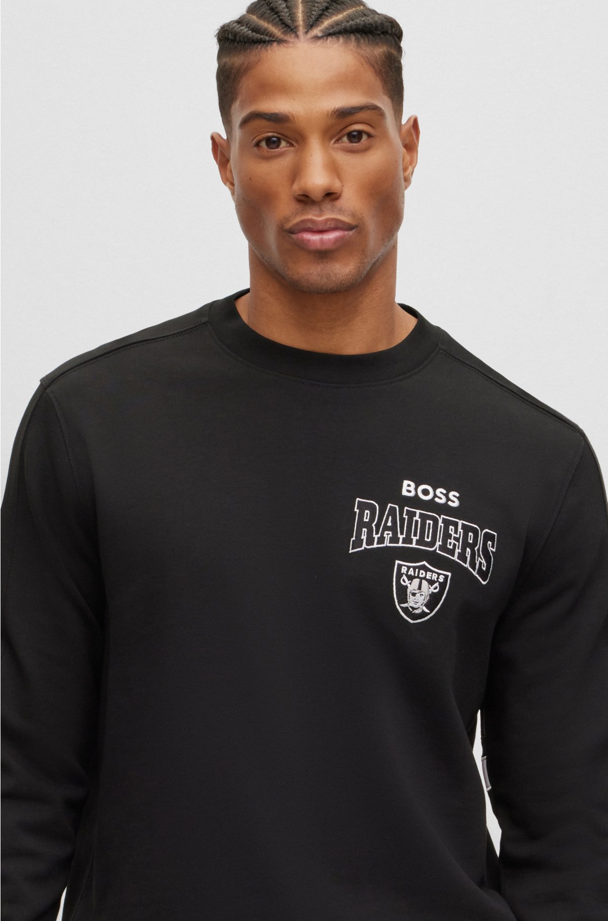 BOSS x NFL cotton-terry sweatshirt with collaborative branding, Raiders