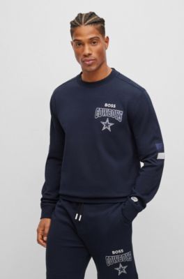 Hugo Boss Boss X Nfl Cotton-terry Sweatshirt With Collaborative Branding In Cowboys