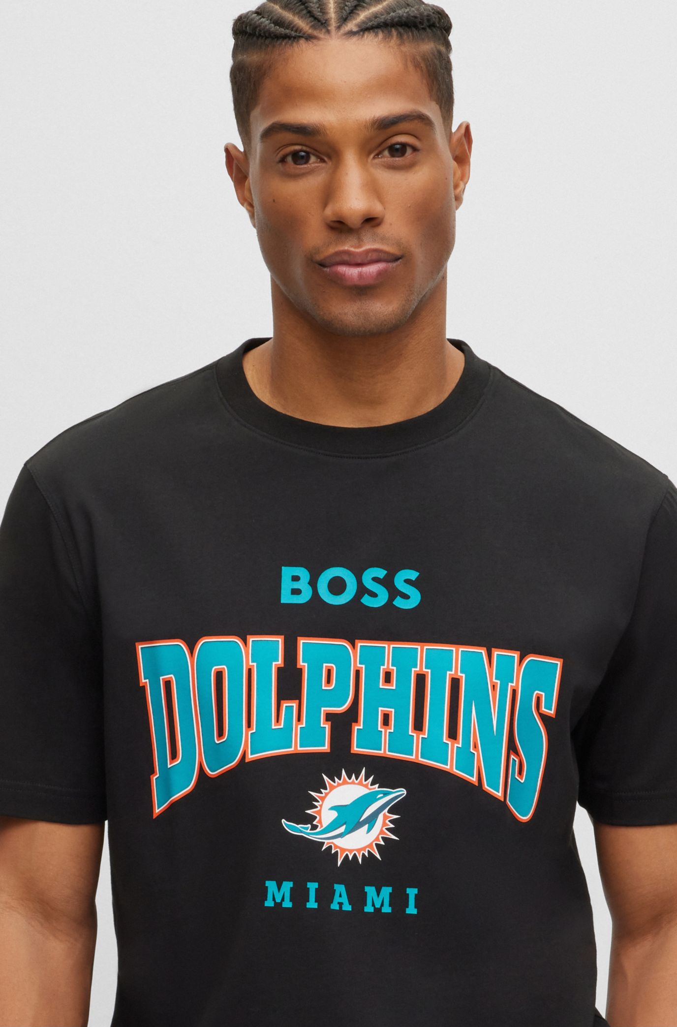 BOSS BOSS x NFL stretch cotton T shirt with collaborative branding