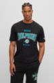 BOSS x NFL stretch-cotton T-shirt with collaborative branding, Dolphins