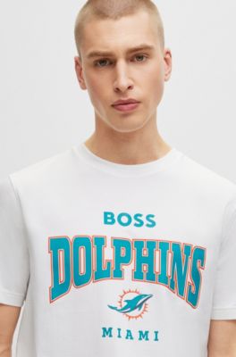 Men's Boss x NFL Black Miami Dolphins Huddle T-Shirt Size: Small