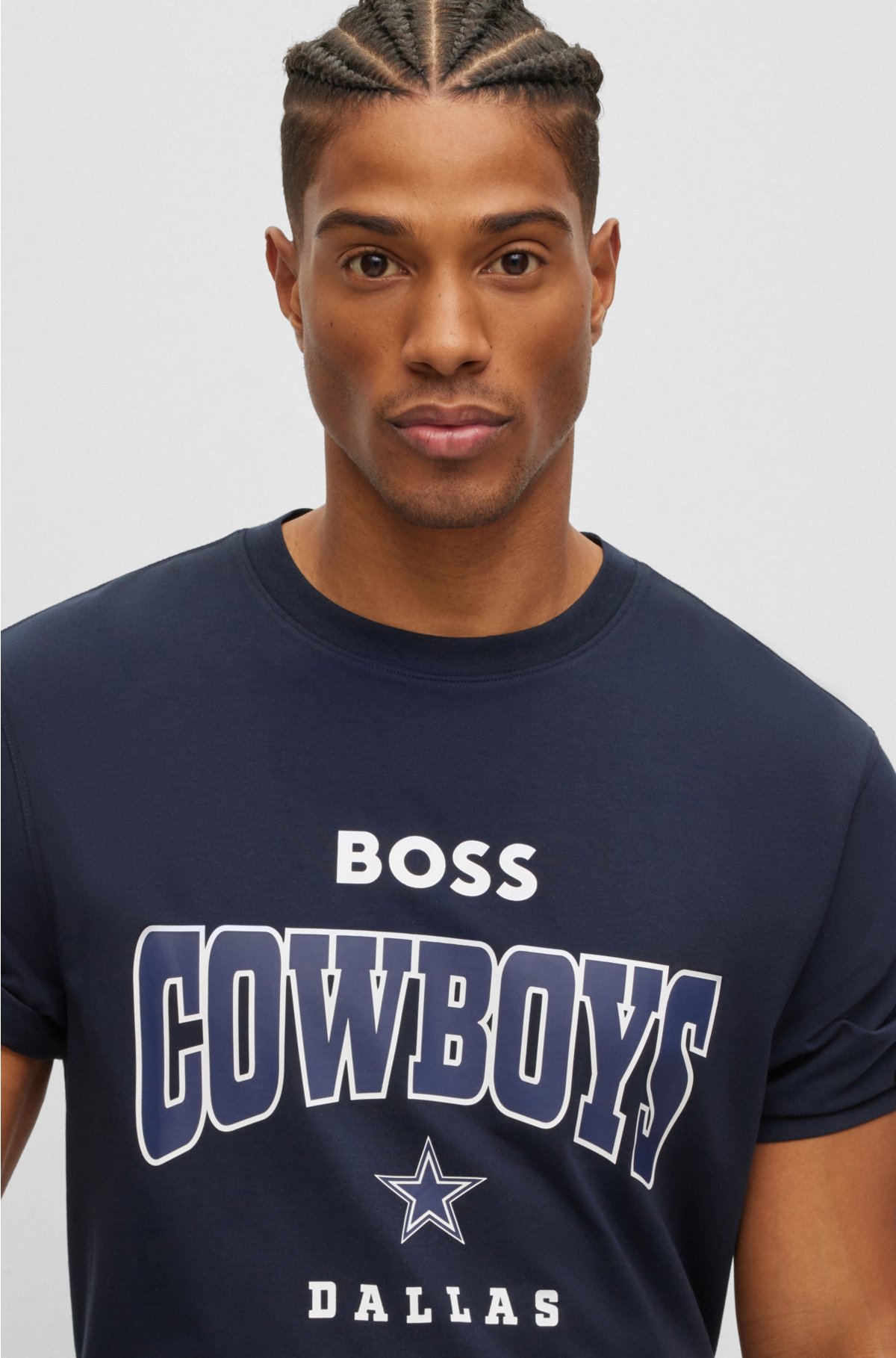 BOSS x NFL stretch-cotton T-shirt with collaborative branding, Cowboys