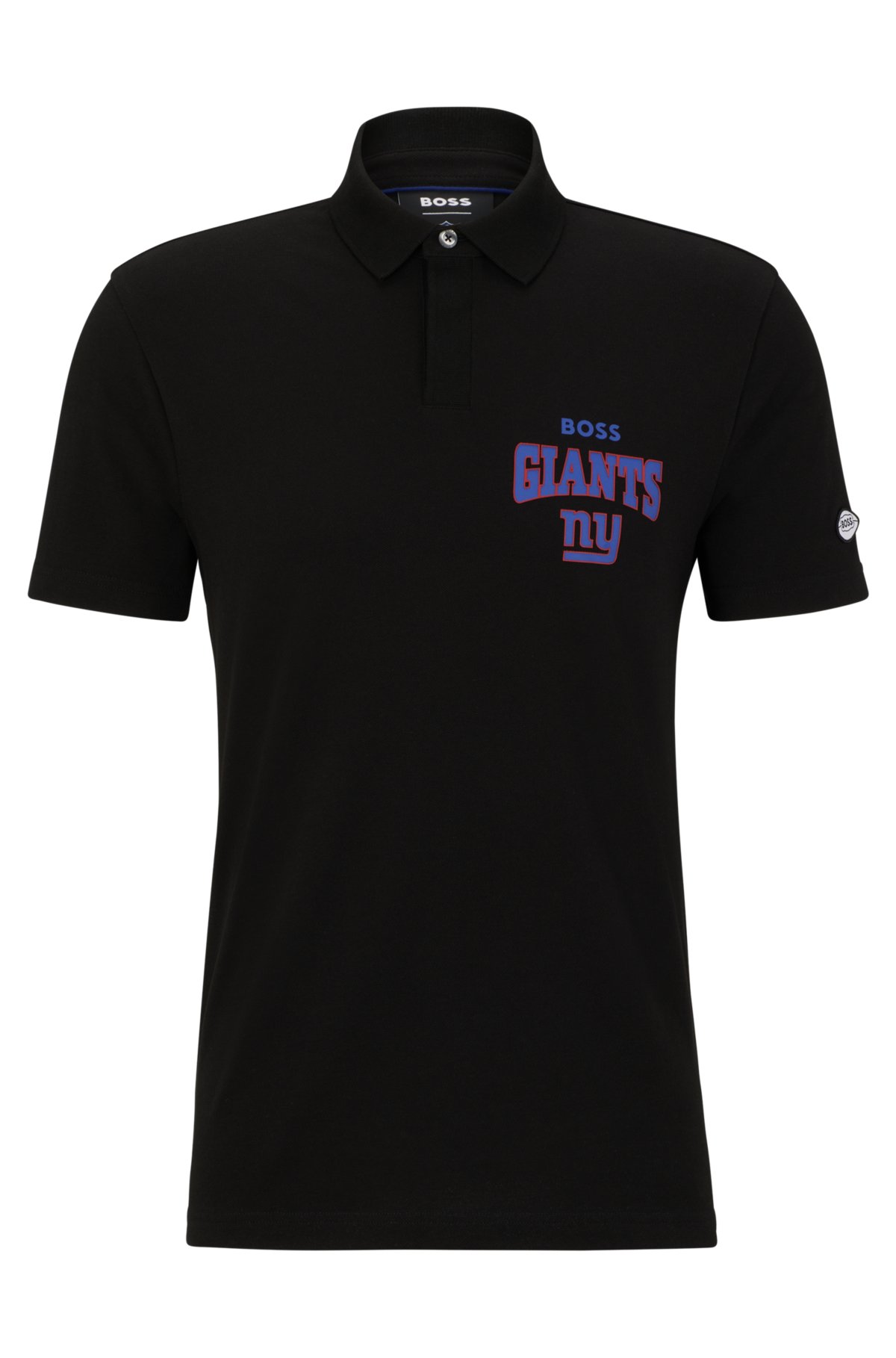 Boss Men's Boss x NFL Cotton-piqué Polo Shirt with Collaborative Branding - New York Giants Black - Size XL