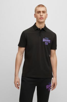 Hugo Boss Boss X Nfl Cotton-piqu Polo Shirt With Collaborative Branding In Giants