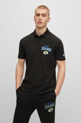 Hugo Boss Boss X Nfl Cotton-piqu Polo Shirt With Collaborative Branding In Rams