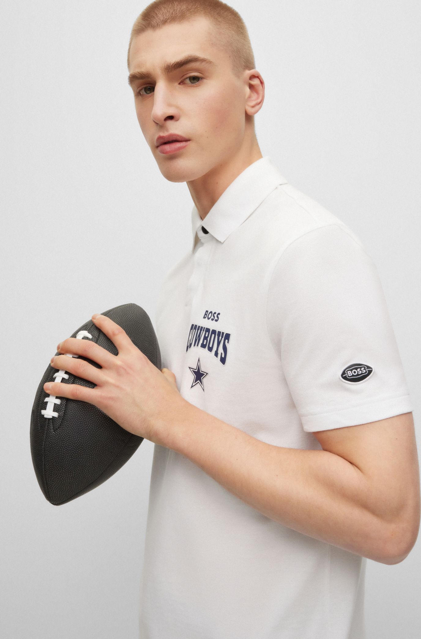 BOSS - BOSS x NFL cotton-piqué polo shirt with collaborative branding