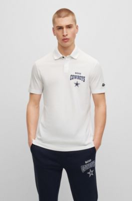 Hugo Boss Boss X Nfl Cotton-piqu Polo Shirt With Collaborative Branding In Cowboys