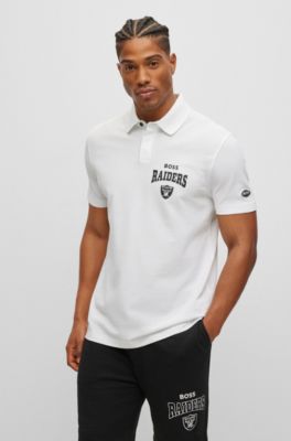 Hugo Boss Boss X Nfl Cotton-piqu Polo Shirt With Collaborative Branding In Raiders