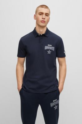 Hugo Boss Boss X Nfl Cotton-piqu Polo Shirt With Collaborative Branding In Cowboys