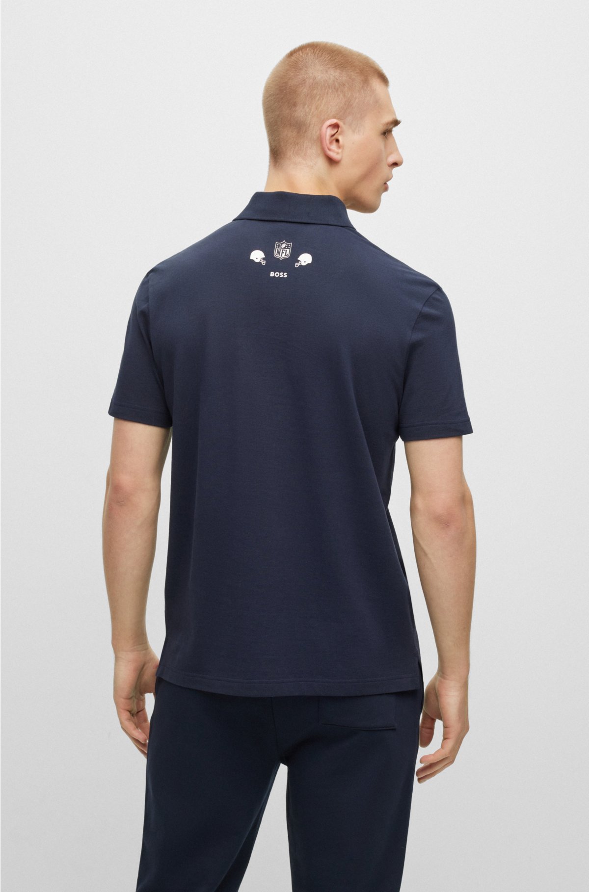 BOSS x NFL cotton-piqué polo shirt with collaborative branding, Cowboys