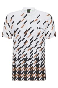 BOSS x Matteo Berrettini slim-fit houndstooth polo shirt, White