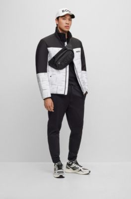 BOSS - Regular-fit water-repellent padded jacket in mixed materials