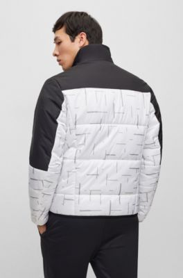 BOSS - Regular-fit water-repellent padded jacket in mixed materials