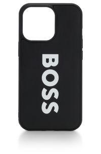 BOSS Leather covered iPhone 13 Pro case with contrast logo