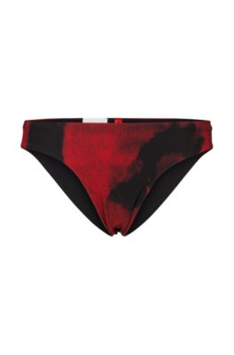 HUGO - Seasonal-print bikini bottoms with logo detail