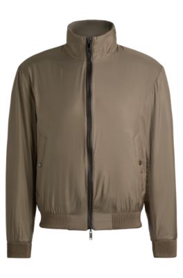 Hugo Boss Reversible Blouson Jacket With Water-repellent Finish In Light Green